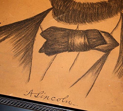 וינטג ' אברהם לינקולן אמנות מקורית, גרפיט, מסגרת, חתום, 100+ שנים!