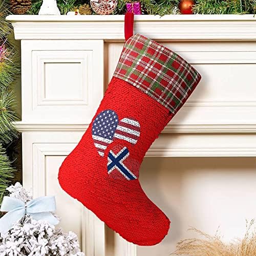 נורבגיה ארהב דגל נצנץ חג המולד גרבי חג חג המולד הפיך משתנים מלאי קסום לחג המולד עץ אח תלייה גרביים