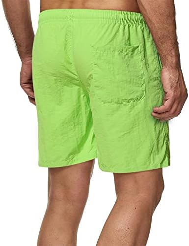 ספורט מכנסיים קצרים לגברים להתאים שרוך קיץ חוף מכנסיים קצרים עם אלסטי מותניים וכיסים כדורסל מכנסיים קצרים