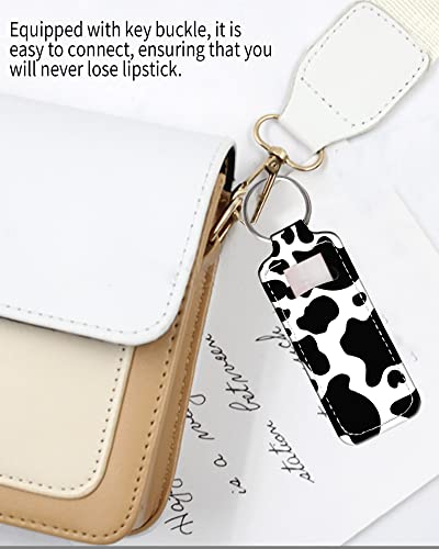 אופנה שפתון שרוול שפתון נייד כיס גלוס צינור מחזיק קליפ-על איפור נסיעות אבזרים-שחור לבן פרה