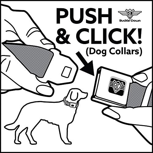 צווארון כלב אבזם בטיחות אבזם אבזם - באפלו אלכסוני משובץ שחור/כחול - 1 רחב - מתאים לצוואר 15-26 - גדול