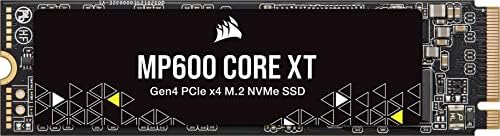 Corsair MP600 Core XT 1TB PCIE GEN4 X4 NVME M.2 SSD - צפיפות גבוהה QLC NAND - M.2 2280 - תואם DirectStorage - עד 5,000MB/SEC - נהדר עבור PCIE 4.0 מחברות ושולחן עבודה - שחור