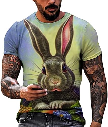 חולצות פסחא לגברים, חולצת טריקו גרפית ארנב ארנב חמוד