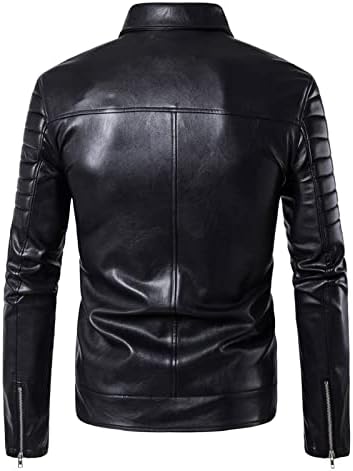 מעילי עור ומעילים של Sinzelimin Mens Mens שרוולים ארוכים בסגנון פאנק בגדי רחוב אופנועי אופנוע