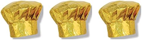 איסל 3 חתיכה מנסרתי זהב בד אפיית שף של כובעי קיץ פיקניק מזון ספקי צד, אחד גודל