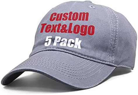 5 מארז מותאם אישית בייסבול כובע אישית כובע רקום או ברזל חום לוגו מודפס