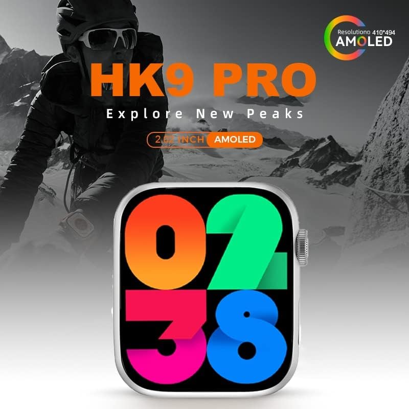 2023 חדש HK9 Pro Smart Watch 2.02 AMOLED מסך סדרה 9 מצפן NFC Bluetooth Call Call Men Sport Smartwatch PK H12 HK8 Hello Watch