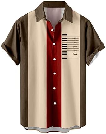 XXBR כפתור מזדמן לגברים, חולצות, שרוול קצר של שרוול קצר, חולצה להדפסה לגברים טלאים טלאים