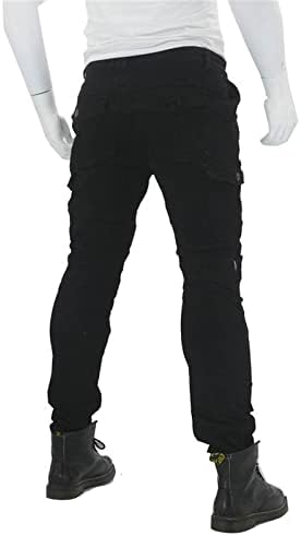 מכנסי ג'ינס לגברים מכנסיים עמידים ללבוש לנשימה לגברים טרקלין עם 2 זוגות מגני ירך וברך רפידות נשלפות