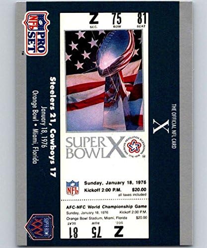 1990 Pro Set NFL כדורגל סופרבול 16010 SB X כרטיס פיטסבורג סטילרס/דאלאס קאובויס כרטיס מסחר רשמי של ליגת הכדורגל הלאומית