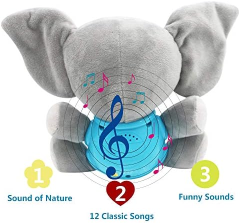 CGNIONE Plush Music Music צעצועים לתינוקות, צעצועים לתינוק שזה עתה נולד לתינוק 0 3 6 9 12 חודשים, אמינל ממולא חמוד להדליק צעצועים מוזיקליים לתינוקות תינוקות ובנות פעוטות 0 עד 36 חודשים
