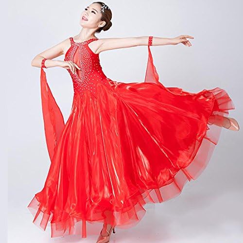 שמלת תחרות ריקודים של אולם נשפים של נקוקו שמלת ריקוד מודרנית ללא שרוולים שמלת ריקוד