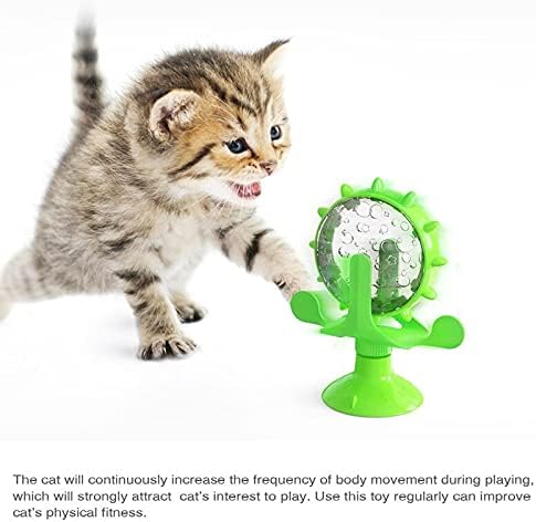 אוילמה 360 ° מצחיק סובב טחנת רוח מסתובבת מקניט חתול חיית מחמד ריפוי עצמי הקלה על דליפת אוכל שעמום 2021-17231
