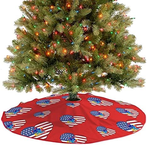 מודעות לאוטיזם ארהב לב חצאית עץ חג המולד רך אדום מכוסה למסיבת חג המולד קישוטים חגיגיים מקורה בחוץ