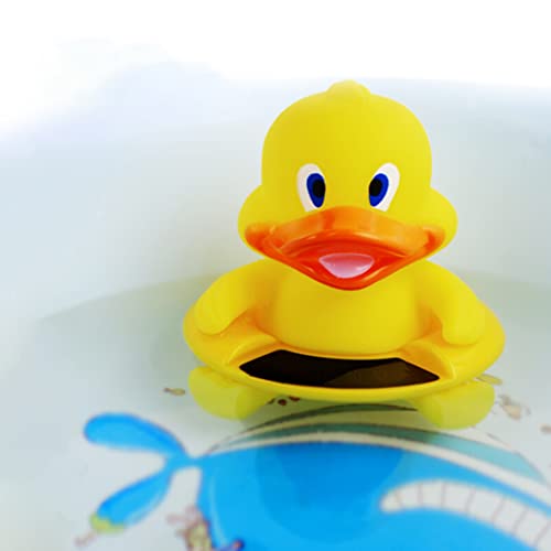 קריקטורה ברווז תינוק אמבטיה מדחום רחצה טמפרטורת מים למדוד צף צעצוע בשימוש אמבטיה ובריכת שחייה אביזרי אמבטיה-צהוב