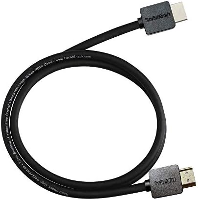 RadioShack כבל HDMI במהירות גבוהה 6 רגל עם Ethernet - תומך ב- 4K Ultra HD, 3D, בקרת החזרת שמע, HDMI Ethernet