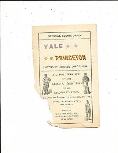 6/9 1894 פרינסטון נגד תכנית בייסבול של ייל - תכניות מכללות