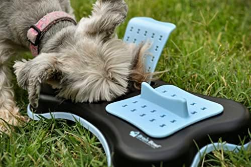 חידת כלב אינטראקטיבי פאזל קערת צעצוע איטי מזין עבור מנת משכל אימון כלבים קוגניטיבית מחלות דימנסיה. סיוע עיכול, חכם החלקה, איטי האכלה, להתפיח להפסיק בריא קערה, לטפל פאזל, שעמום
