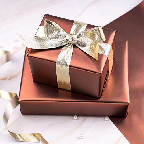 נייר עטיפה חום שוקולד רוספפה - נייר מט בצבע אחיד מושלם לחתונה, יום הולדת, חג המולד, מקלחת לתינוק - 17.5 אינץ ' על 32.8 רגל