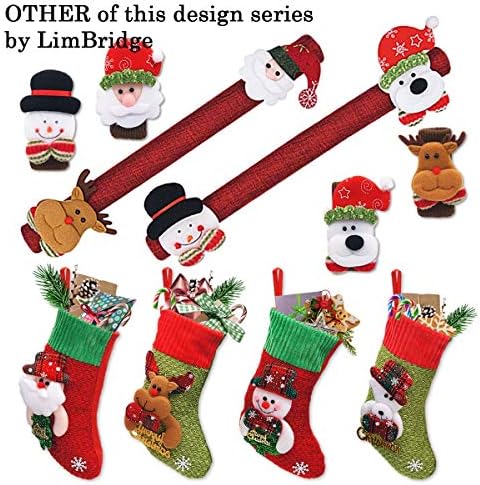 לימברידג 'מיני גרבי חג מולד, 16 חבילות 8 אינץ' ילדים 3D נצנצים עץ חג המולד סנטה קלאוס שלג איש איילים מחזיקי כלי כסף, תיקי פינוקים קטנים בהתאמה אישית