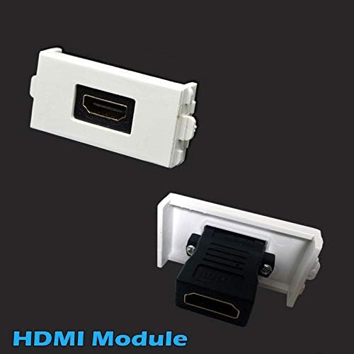 צלחת קיר עם HDMI + XLR מיקרופון אבן מפתח מולטימדיה מולטימדיה אודיו וידאו מחבר שקע שקע לבן דקורטיביות מכשיר מכשיר מצמד הרכבה -