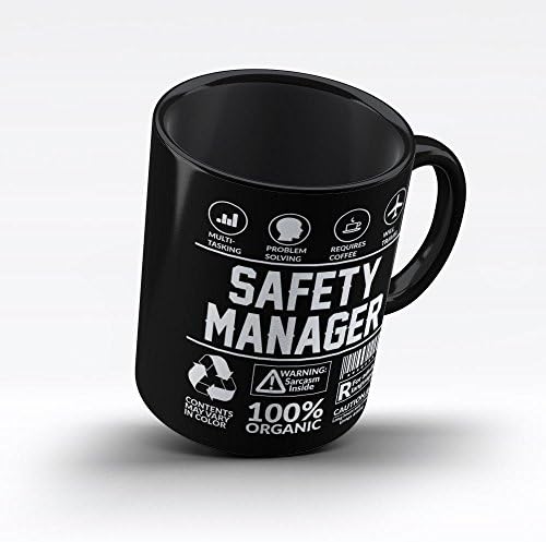 בית של סחורה סרקזם ספל מתנה עבור בטיחות מנהל הומור שחור קפה ספל בטיחות מנהל חברים יום הולדת עמית לעבודה עמית