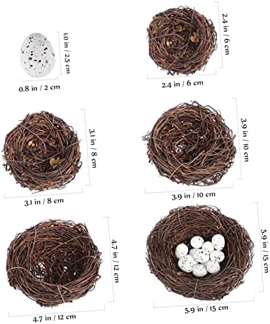 Pretyzoom 10 PCS ביצים קן הציפור ציפורים מלאכותיות קן ציפור ביצה לכלוב Rattan Bird Nests Props Rattan Birds Artificial קן קן ציפור לקן עץ קן עופות עופות קן קן