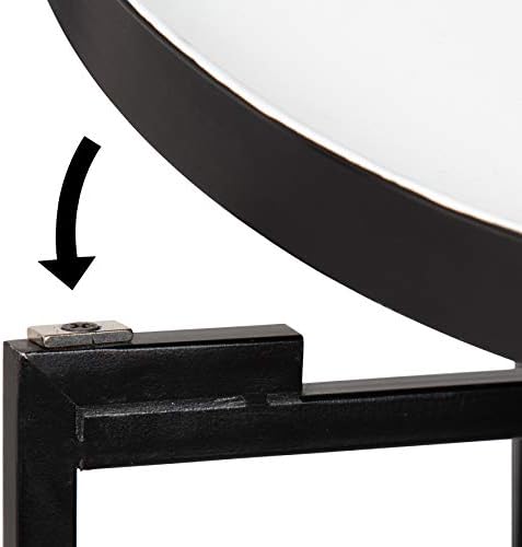 קייט ולורל סיליה עגול מתקפל מגש מבטא שולחן, 14 איקס 14 איקס 25.75, לבן ושחור, מודרני מינימליסטי עיצוב להסרה מגנטי שולחן