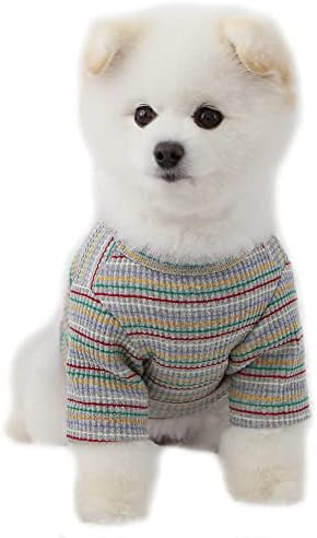 חולצת כלבים מפוספסת כפולה עם כלבים קטנים לכלבים גדולים חולצות טריקו רכות נושם חולצת כותנה כלבים חולצות בסיסיות