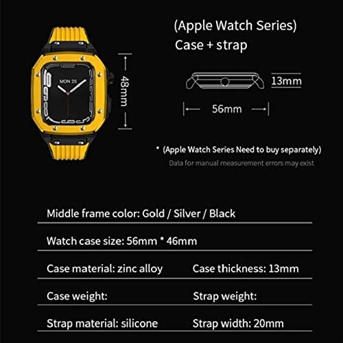 אזאנו ללהקת Apple Watch סדרה 45 ממ גברים סגסוגת סגסוגת שעון רצועת רצועת 44 ממ 42 ממ מסגרת מתכת שינוי אביזרי ערכת ערכת Iwatch Series 7 6 5 4 SE כיסוי