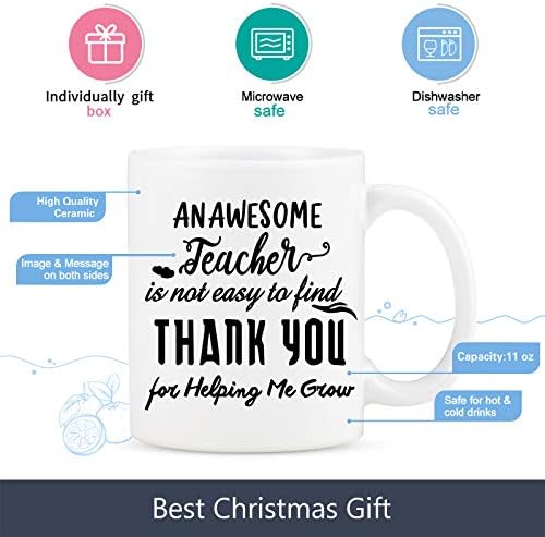 מתנות הערכת מורים, ספל מורים מדהים, מתנות יום הולדת ליום המורה לחג המולד למורים מתלמידים, ספלי קפה להערכת מורים למורים, לבן 11 עוז