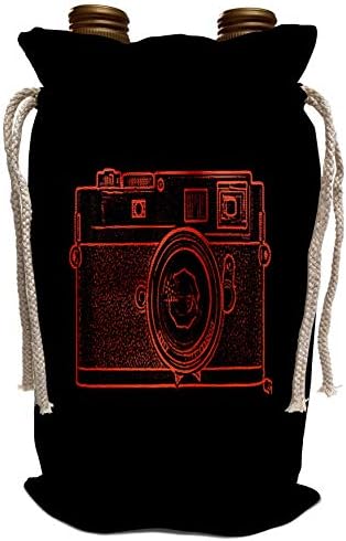 3רוז קייק קלבו צילום איורים מצלמת מד טווח-תמונה של מצלמת מד טווח אדום על רקע שחור-שקית יין
