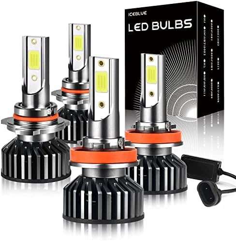 מתאים לנורות פנס LED של טויוטה סיינה, 9005 קרן גבוהה וקורה נמוכה H11, חבילה של 4, נורות קסנון אינן מתאימות