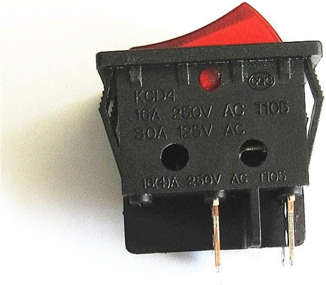 KCD4 ON-OFF 16A 250VAC/30A 125VAC כפתור אדום מתג נדנדה מתג נדנדה 4 PIN מתג הפעלה