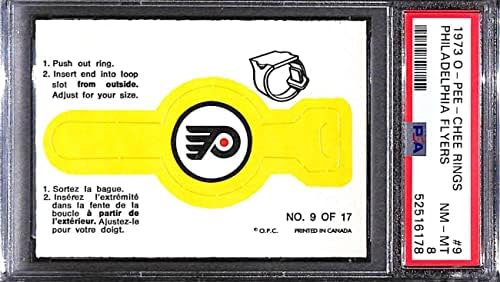 9 פילדלפיה פליירים - 1973 O -Pee -Chee טבעות כרטיסי הוקי מדורגים PSA 8 - כרטיסי הוקי לא חתומים