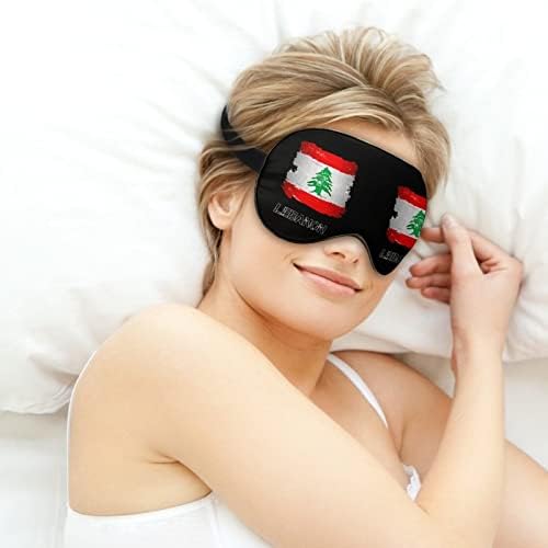 דגל מסכת שינה של לבנון קלה משקל מכסה עיניים מסכת עיניים מכסה עם רצועה מתכווננת לגברים נשים