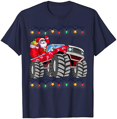 חג המולד חולצה בני גברים סנטה נהיגה חג המולד משאית פיג ' מה חולצה