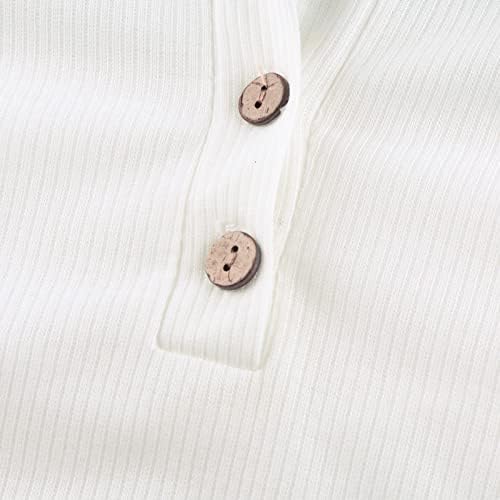 נשים של סתיו / חורף דק צלב צוואר כפתור הדפסה ארוך שרוול חולצה סקופ צוואר הנלי חולצות