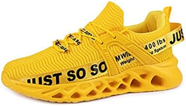 נעלי נעלי ספורט של הזוג Bestgift נעליים ארוגות מעופפות נושמות נעלי ריצה לריצה צהוב EU44/US10