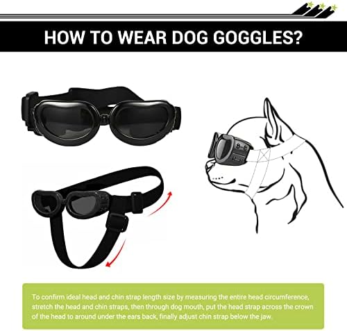 קסדת כלבים של Namsan ומשקפי משקפיים כובע מחמד ספורט קטן-בינוני עם משקפי שמש של UV הגנה על משקפי שמש בלאי עיניים אטום לרוח אטום לרוח.