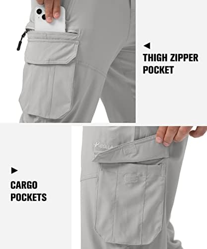 מכנסי קפרי קצרים של פודולה קפרי קלים קלים 3/4 מכנסיים קצרים ארוכים לגברים עם 6 כיסים מטען קיצור לאימון נסיעות בעבודה