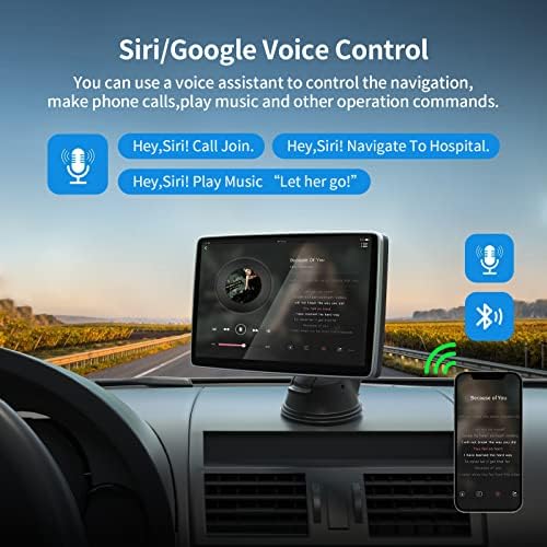 2023 Apple Carplay & Android Auto החדש ביותר, מקלט סטריאו נייד של מסך מגע IPS 7 אינץ