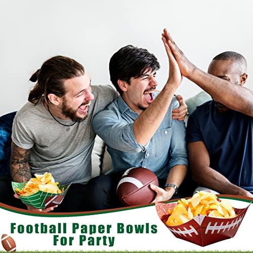 קערות מסיבות נייר של Cunhill Football Paper המגישות קערת כדורגל ציוד מסיבות כדורגל למסיבות תאונות של מסיבות יום הולדת ארוחת ערב משפחתית ואירוע ספורט הגשת אוכל