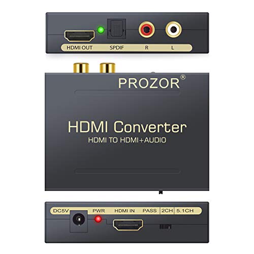 פרוזור HDMI AUDIO CONVERTER 4K HDMI ל- HDMI + SPDIF אופטי/TOSLINK RCA L/R חולץ שמע-HD דיגיטלי לממיר אנלוגי DAC HDMI מתאם וידאו עד 1080p עבור נגן DVD של Blu-ray Sky HD HD תיבה HD HD