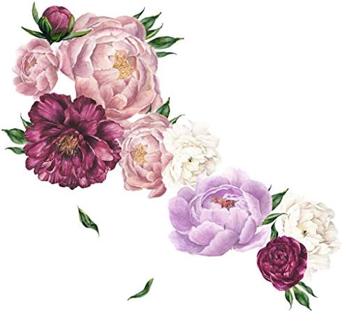 אמנות קיד קיר חדר פעוטות מדבקות בית מדבקת מתנה עיצוב אדמונית פרחי ורדים ביתיים מדבקות מדבקות קיר לסלון