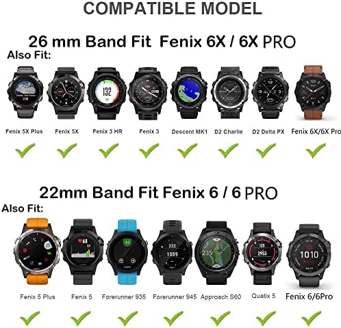 GHFHSG 26 22 ממ כושר מהיר שעון שעון עבור Garmin Fenix ​​6x 6 Pro 5x 5 פלוס 3 HR 935 רצועות Enduro Silicone Easyfit מהיר להקת שורש כף היד