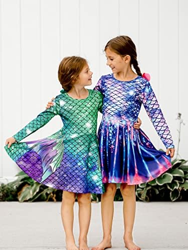 מצחיק בנות בת ים שמלת ילדים קיץ ללא שרוולים שמלות יום הולדת שמלה קיצית נדנדה תלבושת 4-13 שנים