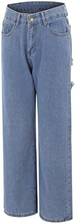 מכנסי נשים אויומוב, מכנסי ג'ינס עם מותניים גבוהים של נשים מכנסיים ג'ינס מכנסיים בנות בצבע אופנה שחור y2k מכנסיים