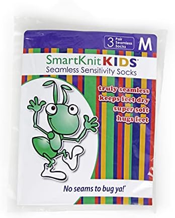 SmartKnitkids רגישות ידידותית לחוש גרביים חלקים-6 חבילות שחורות, פחם ולבן, xx-large)