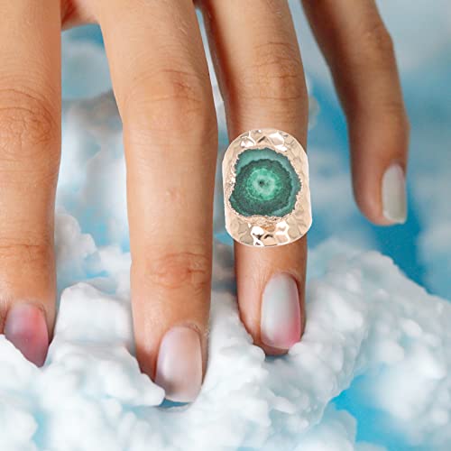 טבעות טבעת טבעת קריסטל לנשים טבעי אבני חן ציפורן תכשיטים בעבודת יד סוליטייר קישוט לנשים בנות זהב קריסטל בציר דקור